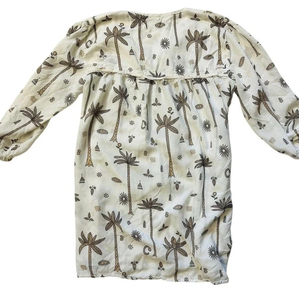 Girls Palm‎ Tree Print Dress Size  8/9 - 100% Soft Rayon